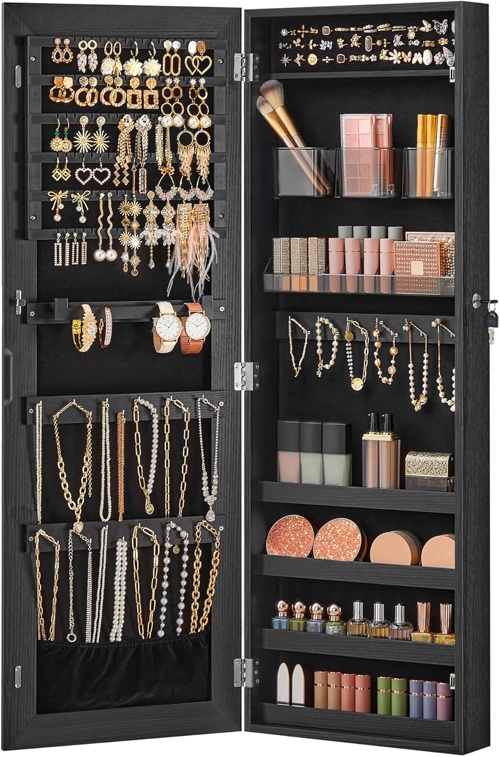 SONGMICS Mirror Jewelry Cabinet Armoire for Organized Storage