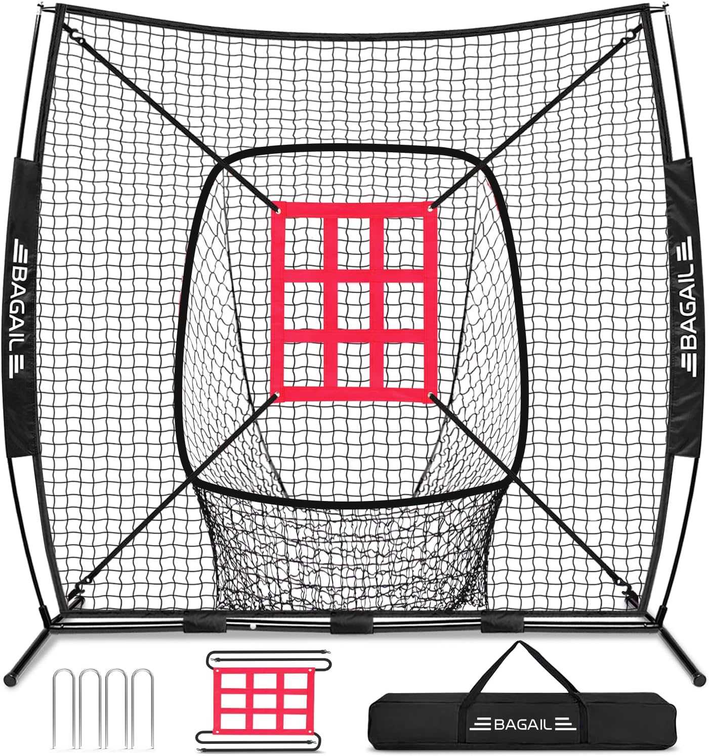 BAGAIL 7x7 ft Baseball & Softball Practice Net for Training