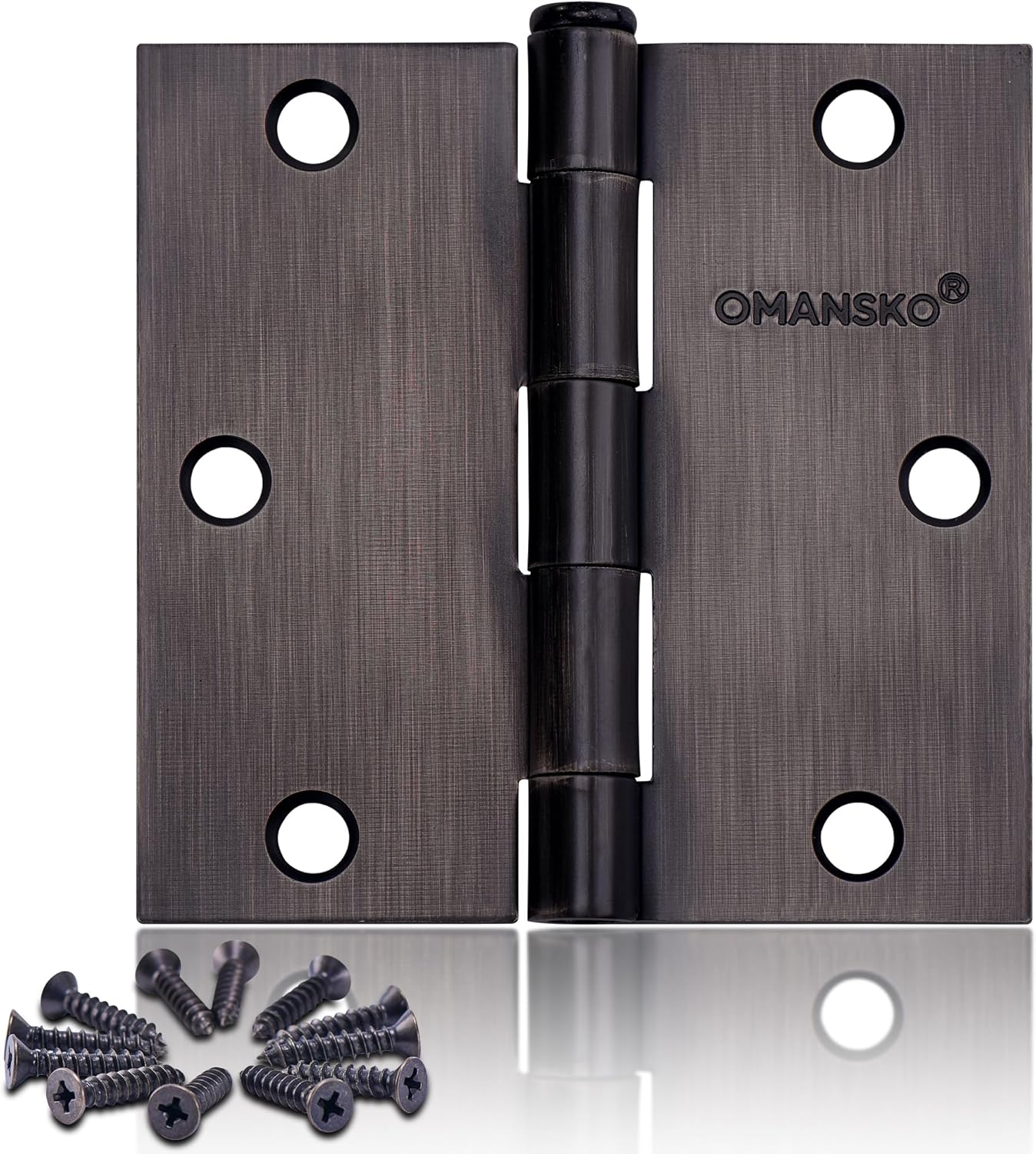 24 Pack 3.5 x 3.5 Inch Oil Rubbed Bronze Door Hinges for Homes