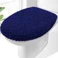 Soft Chenille Toilet Lid Cover 17.5x15 - Comfortable Navy