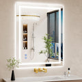 30x38 in LED Bathroom Mirror with Lights - Dimmable Backlit + Front