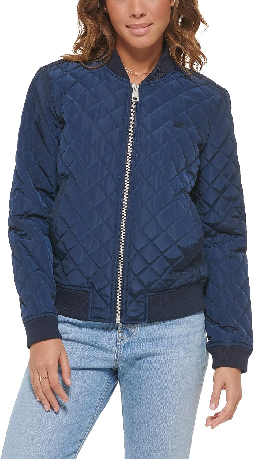 Levi's Women's Diamond Quilted Bomber Jacket with Pockets