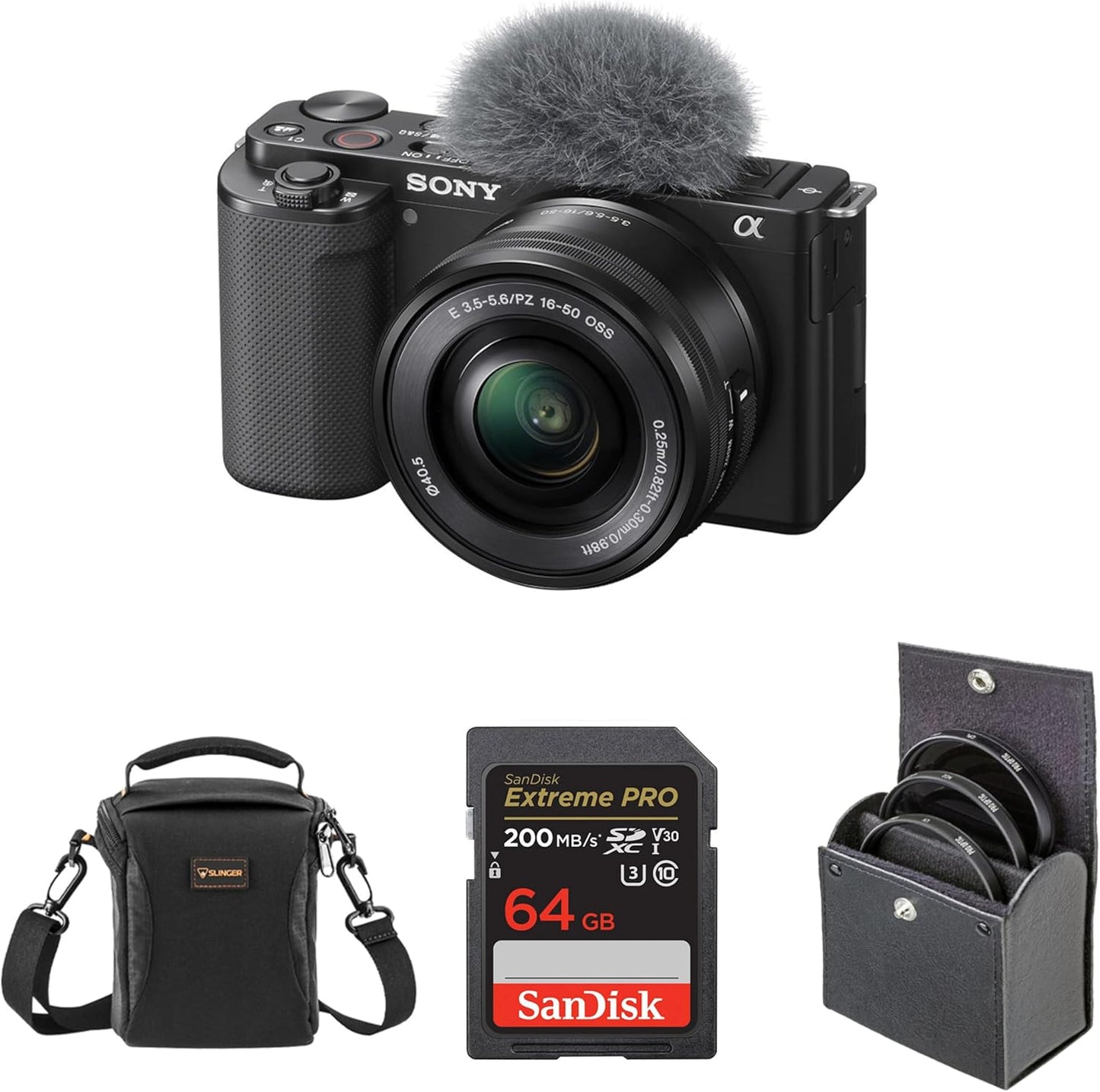 Sony ZV-E10 Mirrorless Vlogging Camera Bundle with 16-50mm Lens