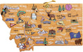 Montana State Shaped Cutting Board and Charcuterie Platter - Colorful