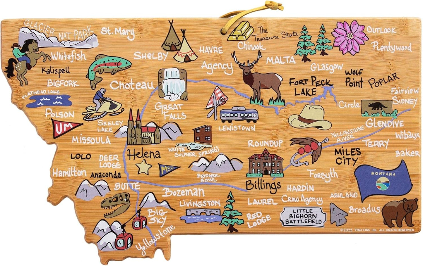 Montana State Shaped Cutting Board and Charcuterie Platter