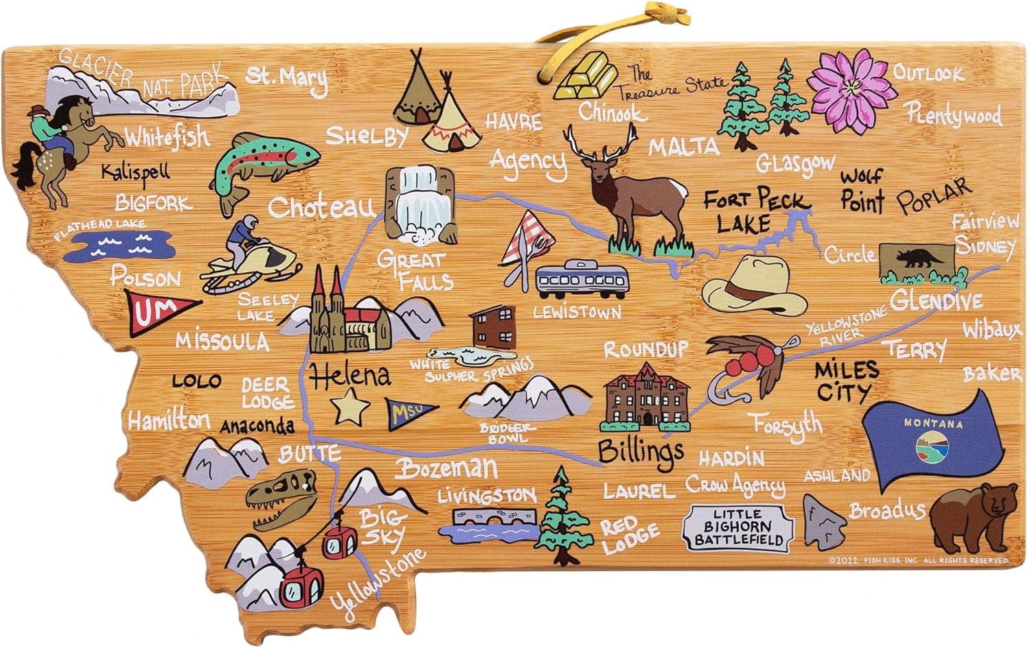 Montana State Shaped Cutting Board and Charcuterie Platter