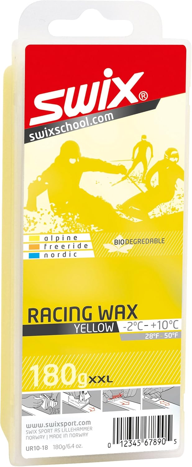 Swix Bio Degradable Ski Wax, Eco-Friendly Formula, 180g Bar