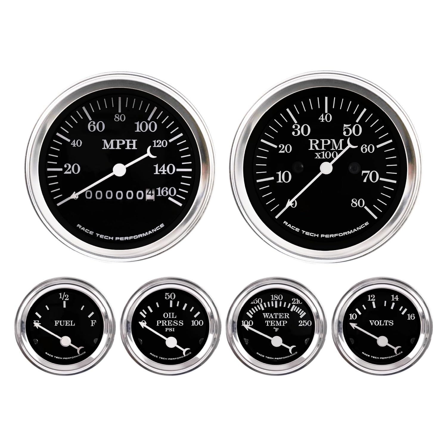 RACETECH Vintage 6-Gauge Set: Precision Performance!
