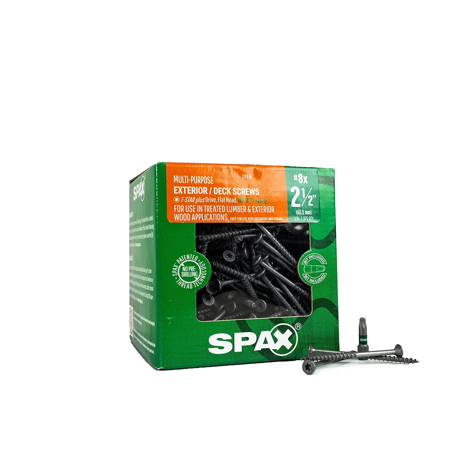 SPAX #8 x 2-1/2 in Exterior Flat Head Deck Screws for Wood