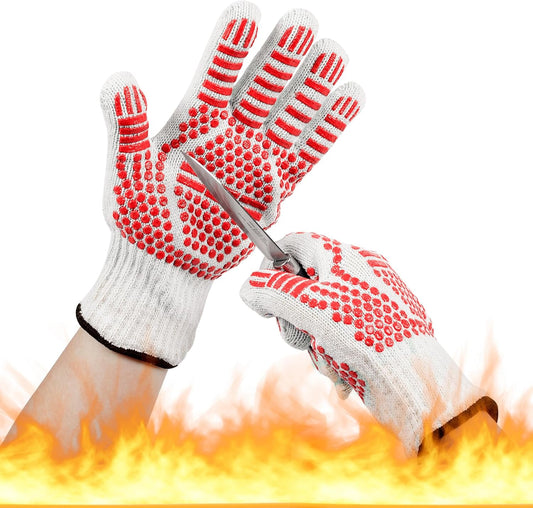 Extreme Heat Resistant BBQ Gloves - Red