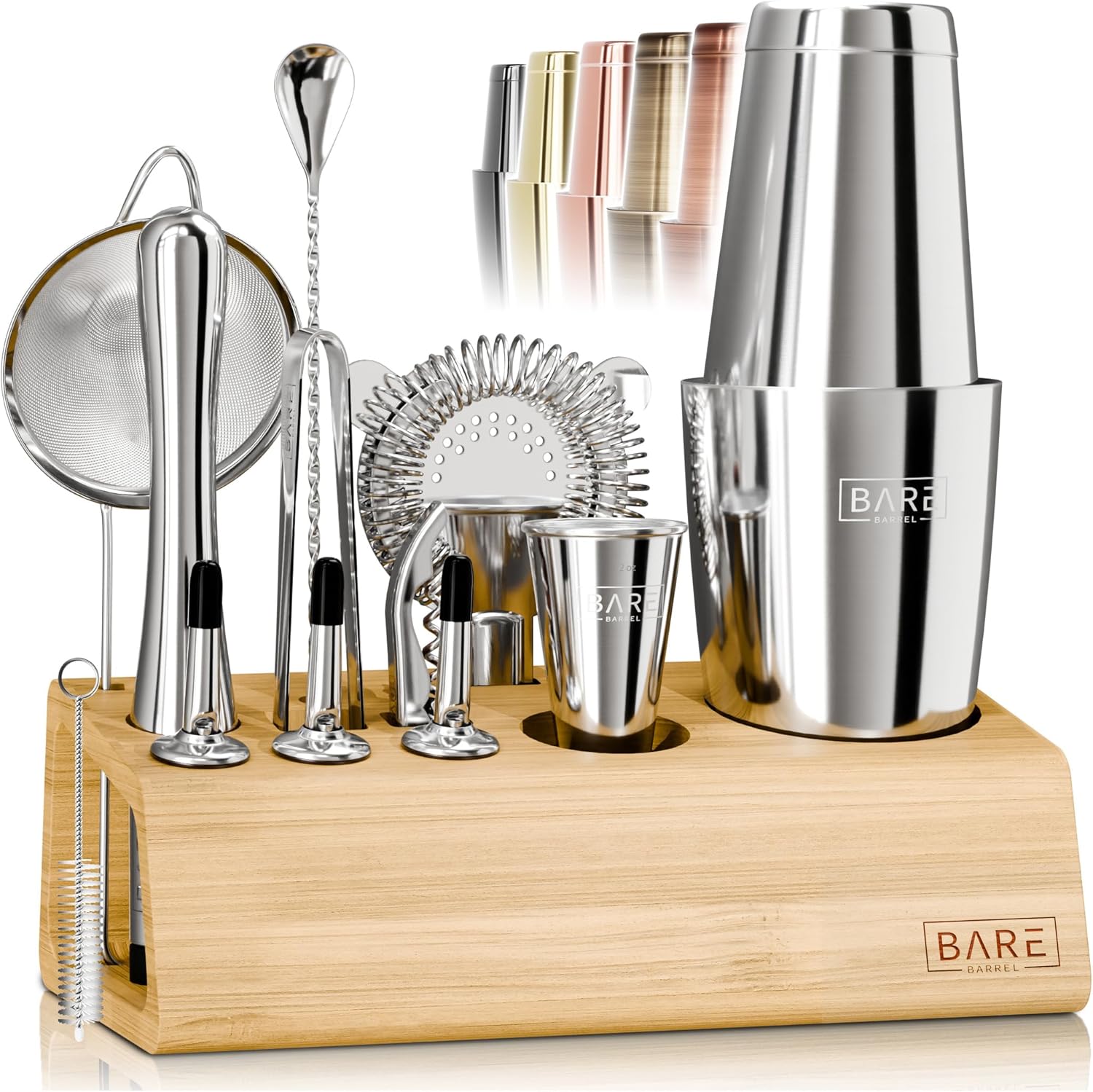 BARE BARREL Mixology Bartender Kit - 14-Piece Cocktail Set
