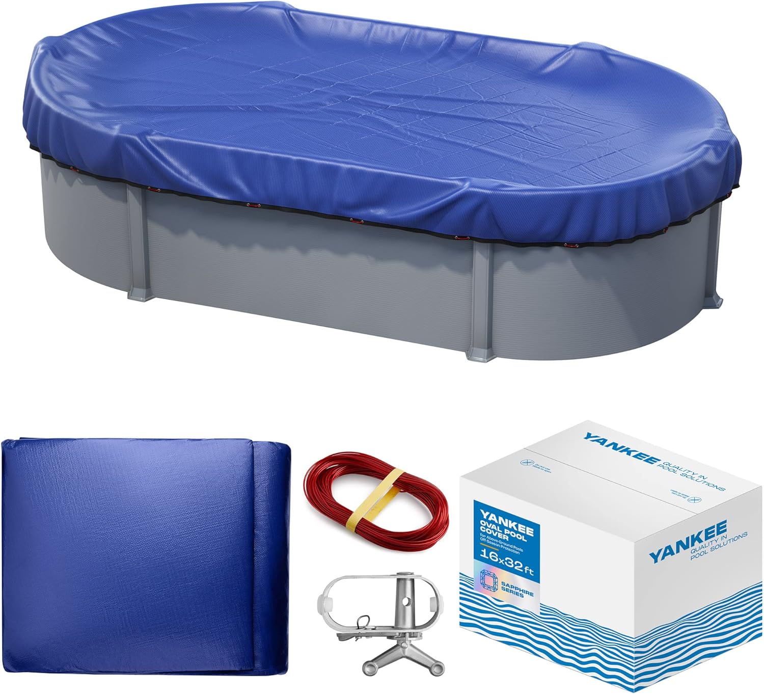 Yankee Pool Cover for Oval Pools | Durable 16 x 32-ft Protection