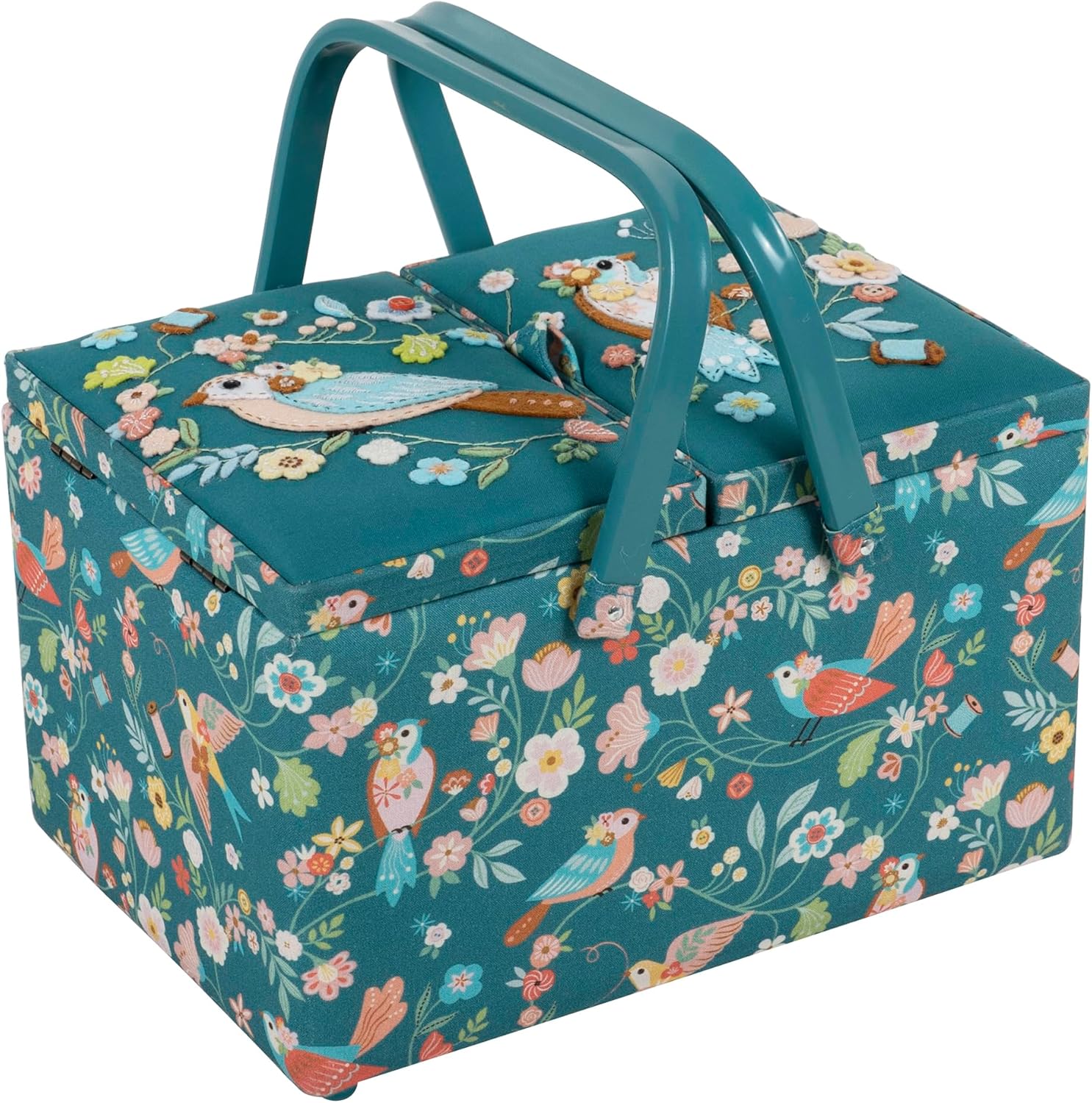 Large Sewing Box with Twin Lid for Craft & Hobby Storage
