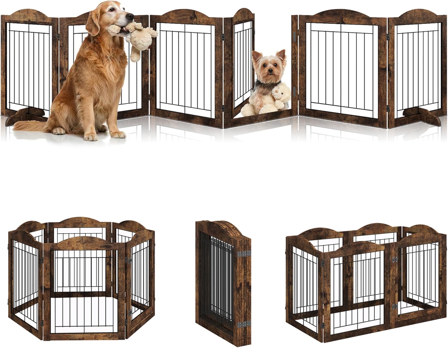 Vantas Folding No-Assembly Dog Door Pet Gate for Safety