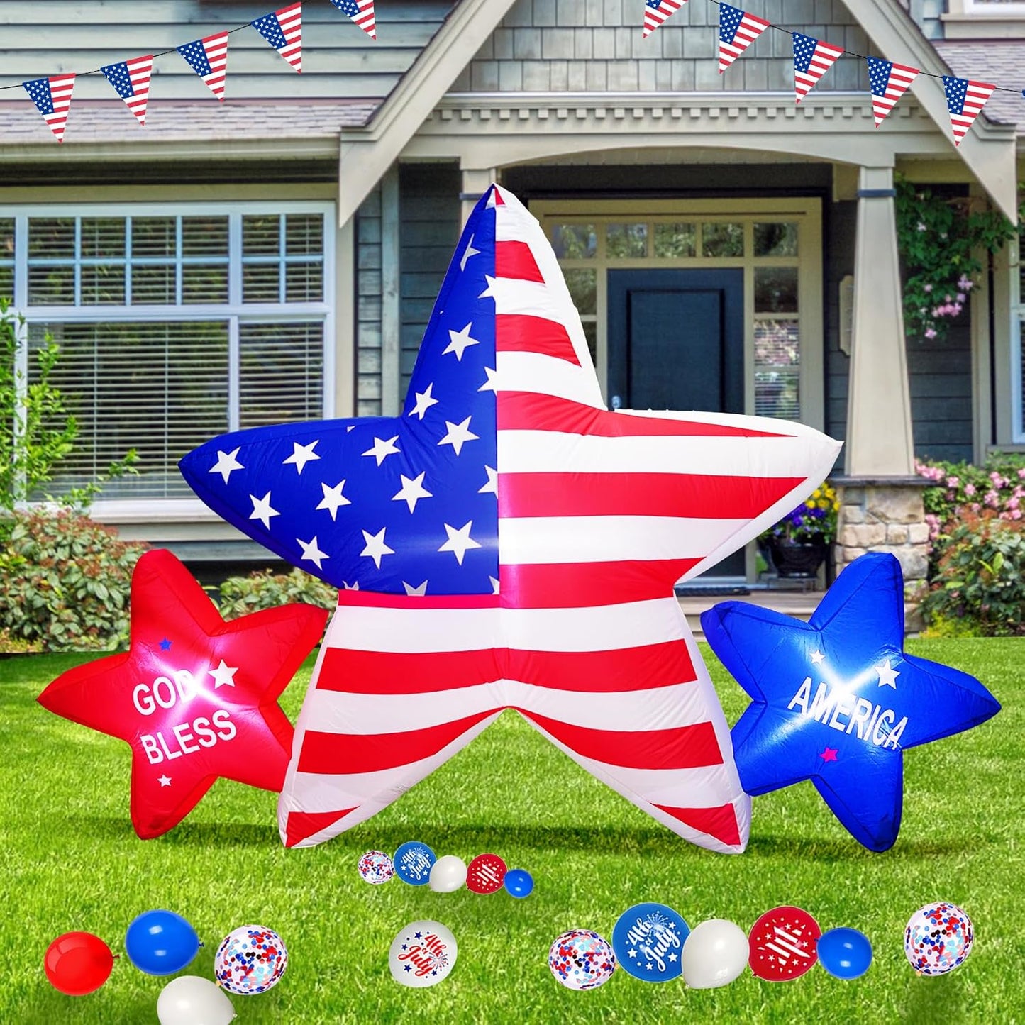 7 FT 4th of July Inflatables for Patriotic Outdoor Decor