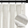 Topfinel Black Out Linen Curtains 54 in - 100% Room Darkening