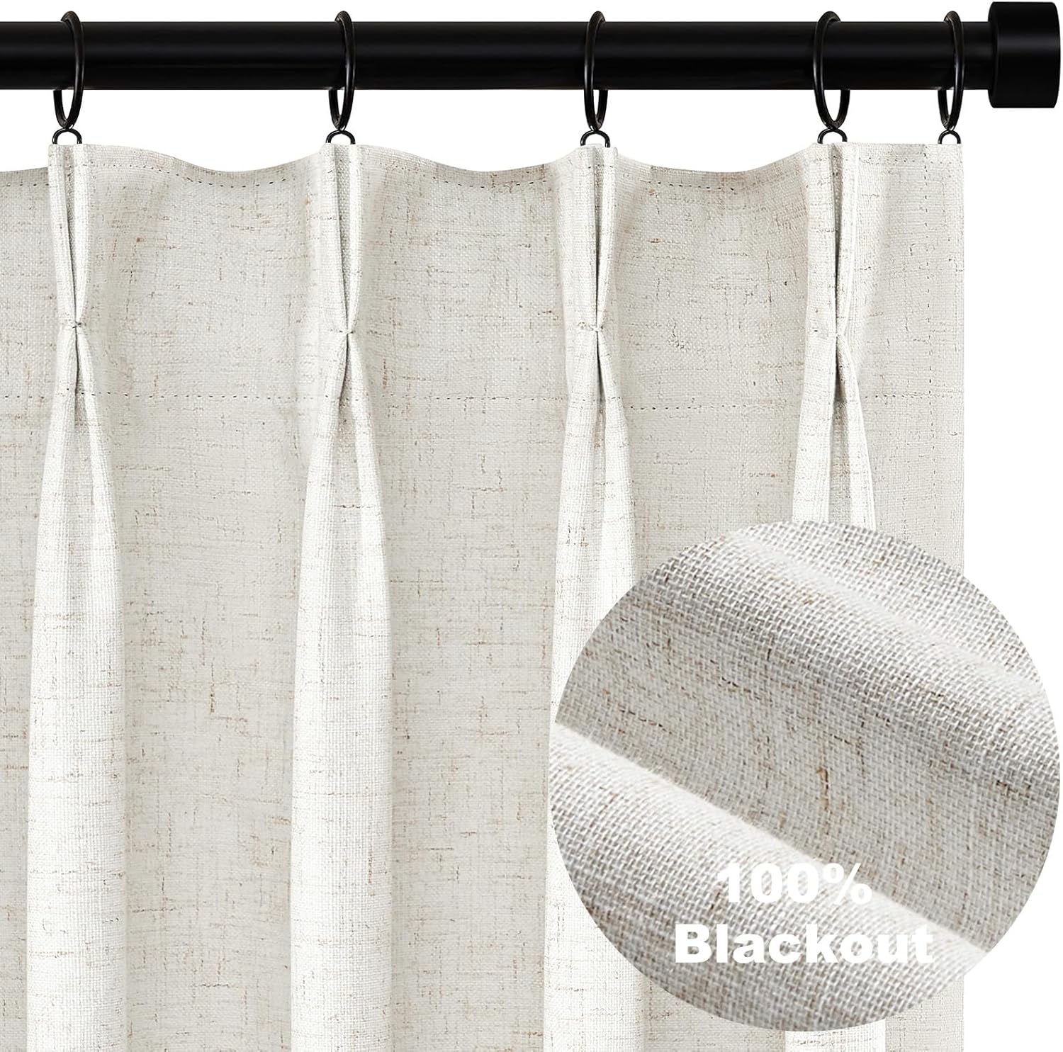 Topfinel Black Out Linen Curtains for Complete Room Darkening