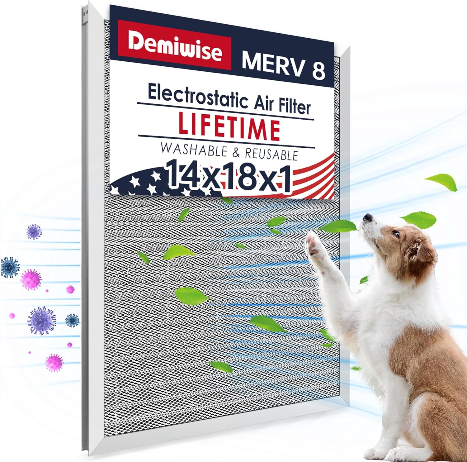 14x18x1 Lifetime Electrostatic Air Filter for Cleaner Air