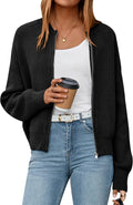 NALANISA Cropped Cardigan Sweater - Cozy Ribbed Zip-Up Crop