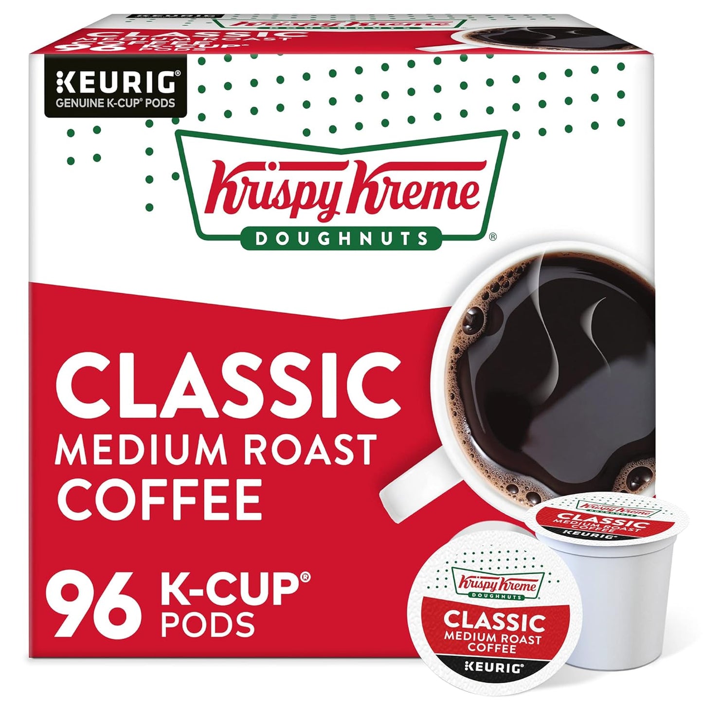 Krispy Kreme Classic Coffee K-Cup Pods for Keurig Machines