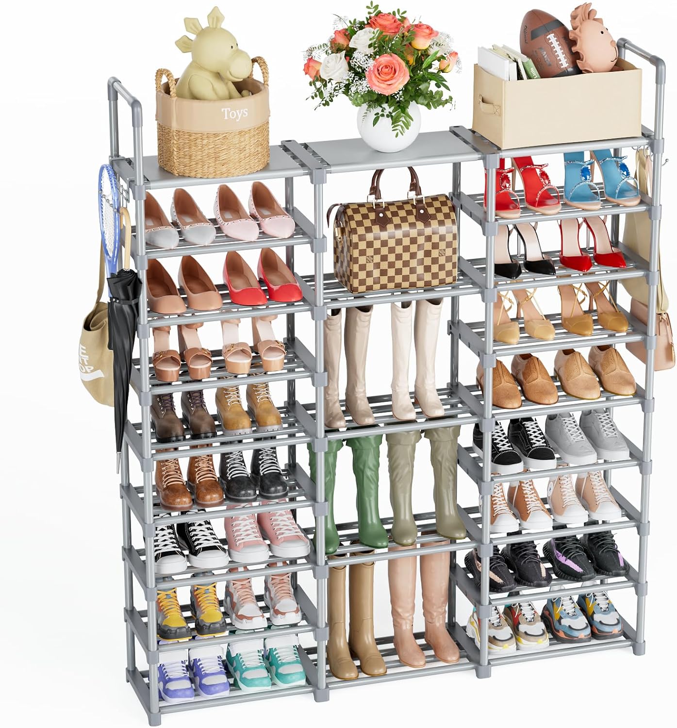 Mavivegue 9 Tiers Tall Shoe Organizer for 50-55 Pairs Storage