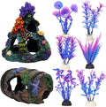 Fish Tank Decoration Coral Reef Set - Decorative Hiding Caves