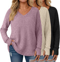 Plus Size Women's Sweater Trio with Thumb Holes for Autumn Style