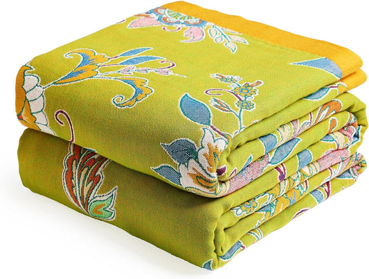 Boho Throw Blanket 60in x 80in - Organic Cotton Luxury Decor