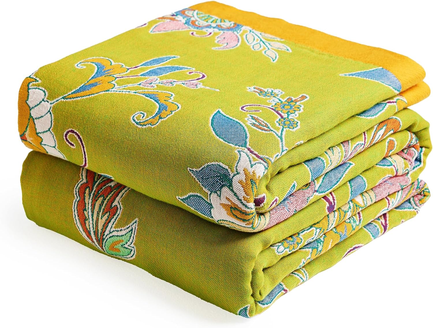 Boho Throw Blanket 50in x 60in - Organic Cotton Soft Quilt