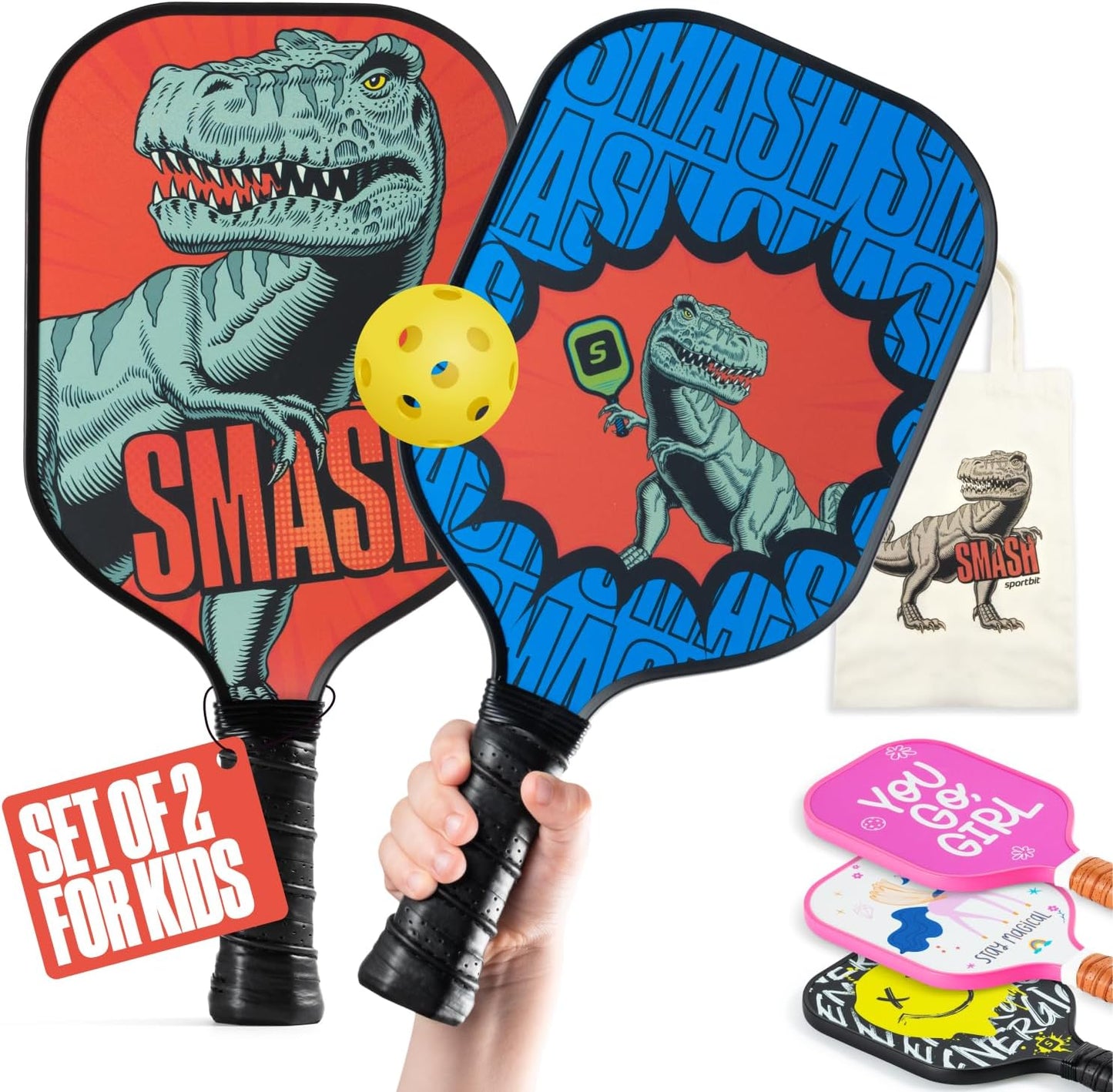 Sportbit Kids Pickleball Paddles Set for Fun Playtime