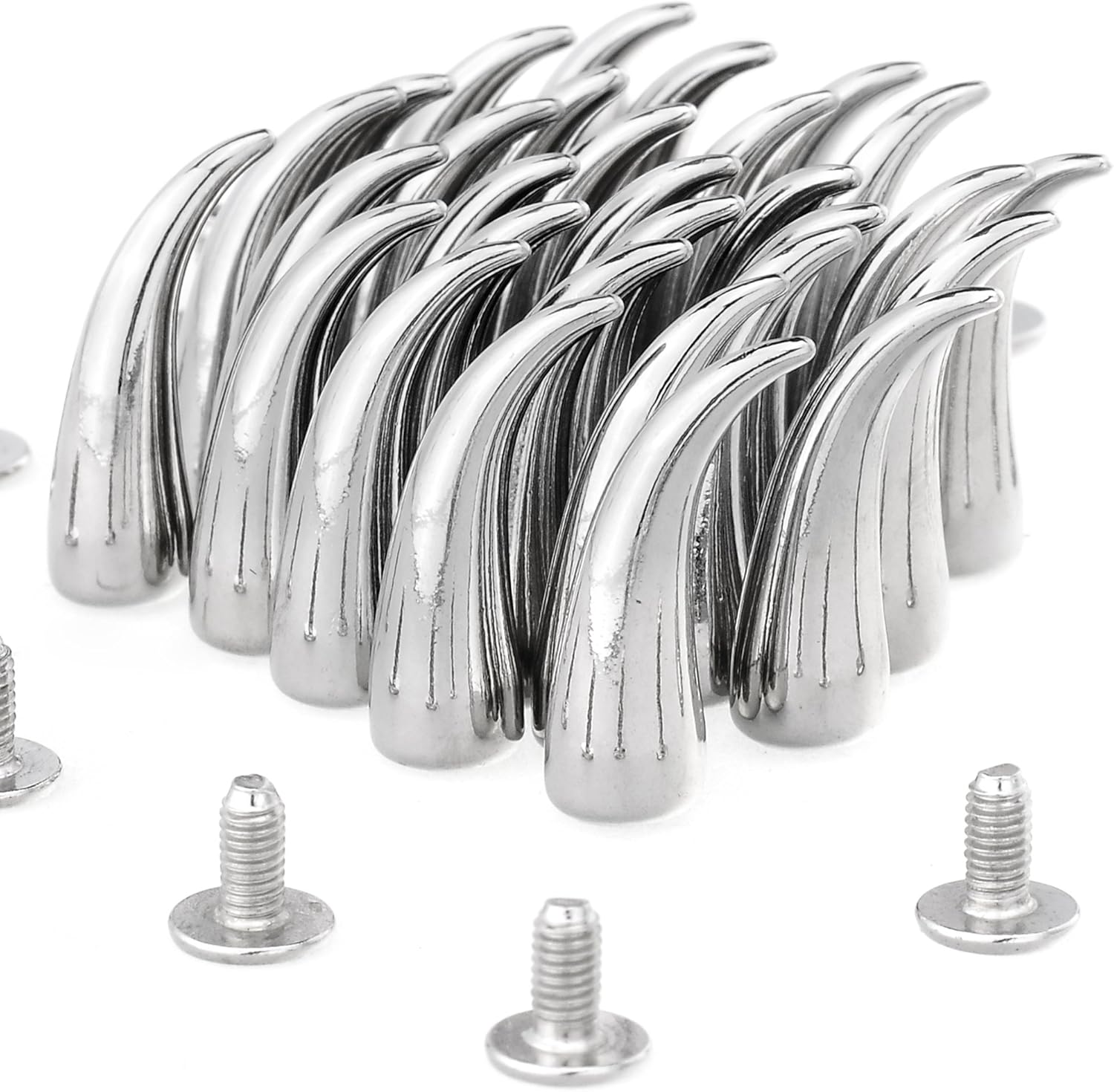RUBYCA 500 Sets 21mm Silver Cat Claw Studs for Leather Craft