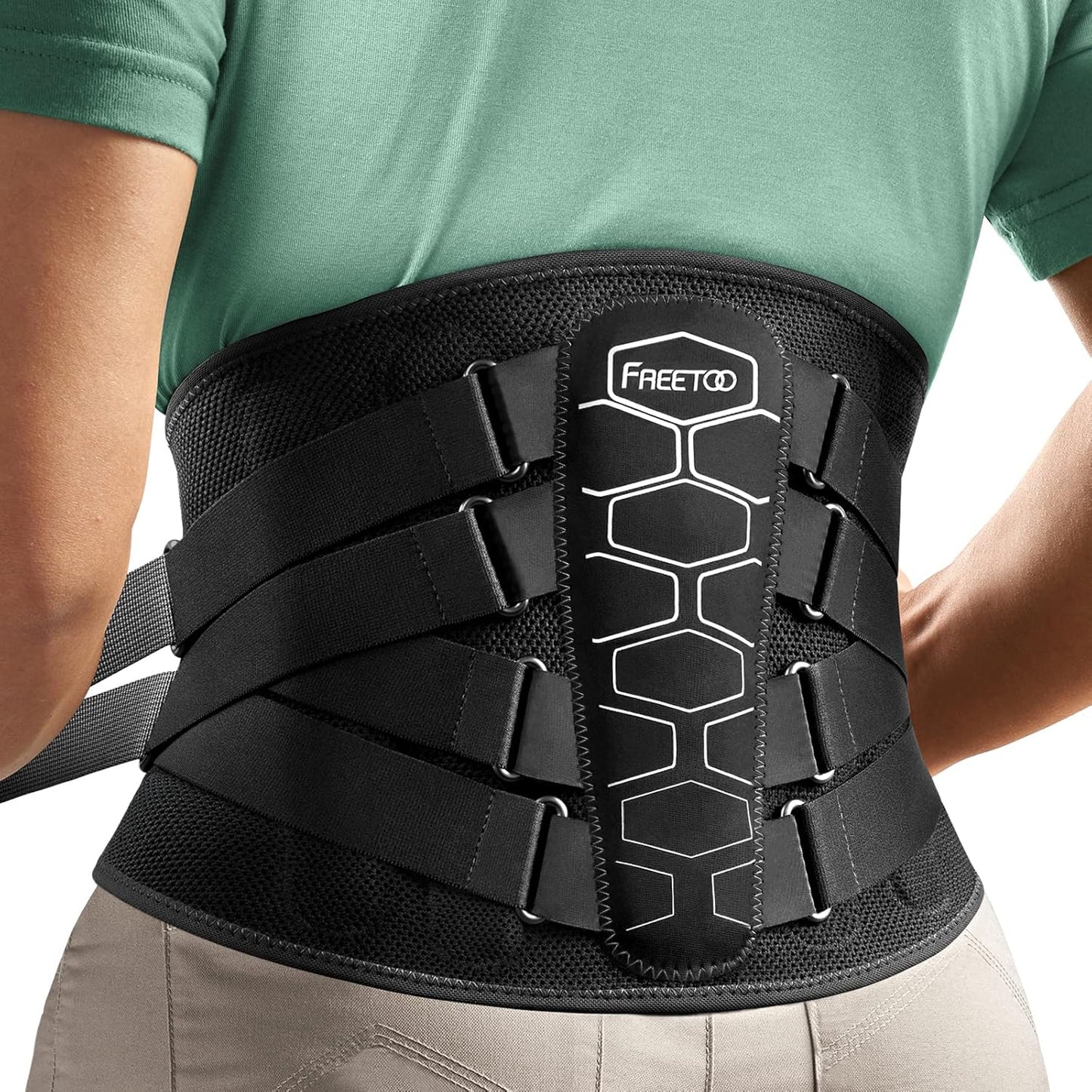 FREETOO Back Brace for Lower Back Pain Relief and Support