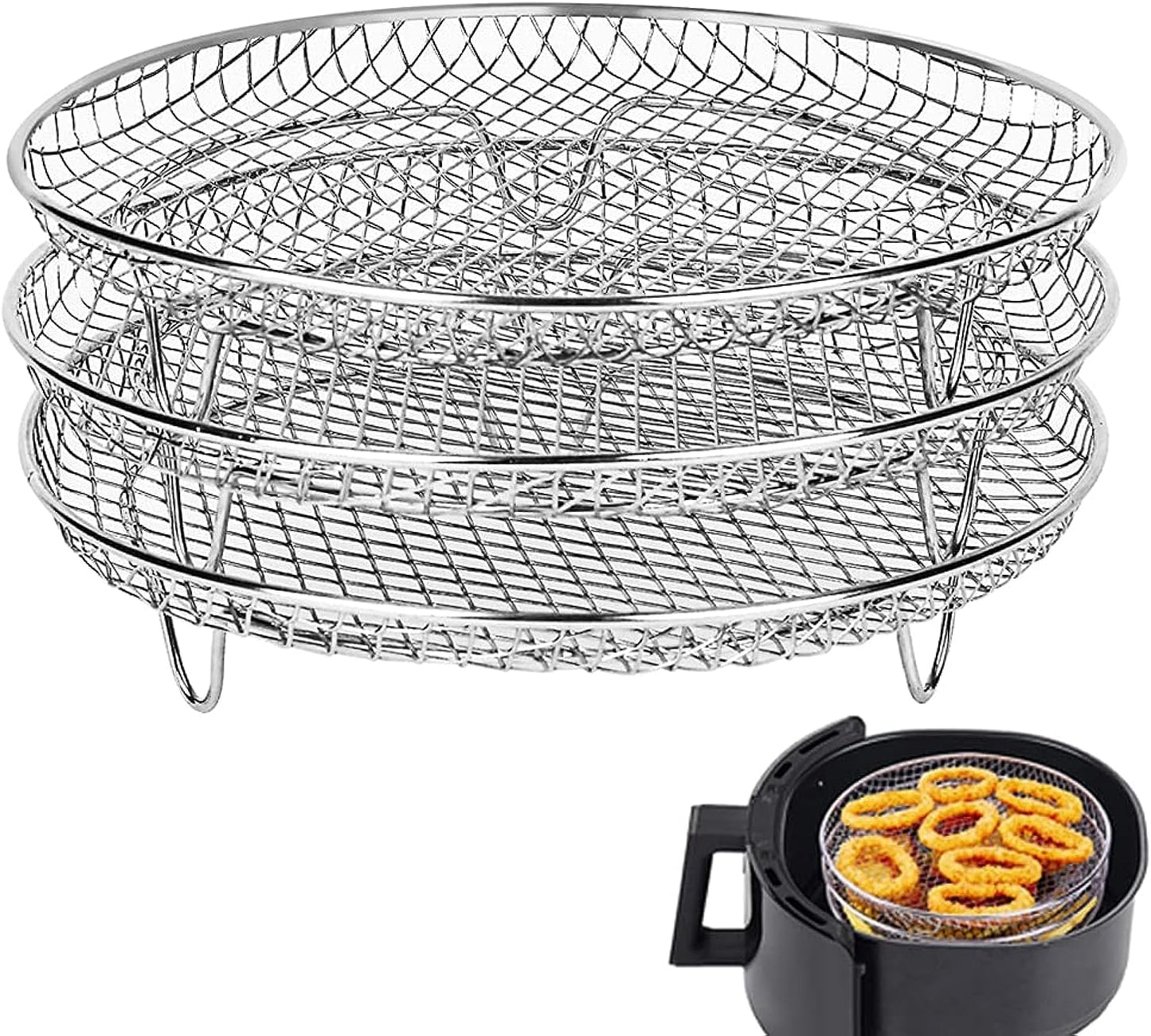 Maximize Air Fryer Space with Triple Stack Racks by RAMLLY