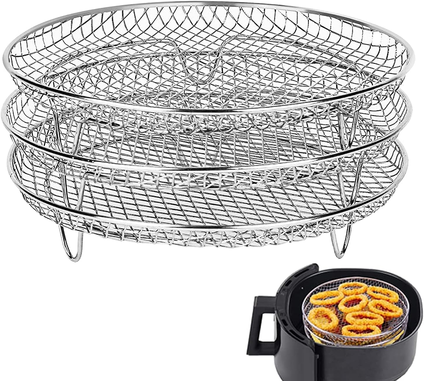 Maximize Air Fryer Space with Triple Stack Racks by RAMLLY