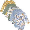 HonestBaby Baby 5-Pack Organic Cotton Long Sleeve Bodysuits - Soft