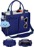 Canvas Tote Bag for Women with Zipper & Compartments - Large