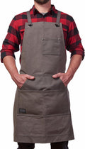 Waxed Canvas Heavy Duty Work Apron - Durable Tool Apron for Trades