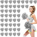 60 Pcs Cheerleading Pom Poms Metallic Foil Pom Poms - Bulk Team Pack
