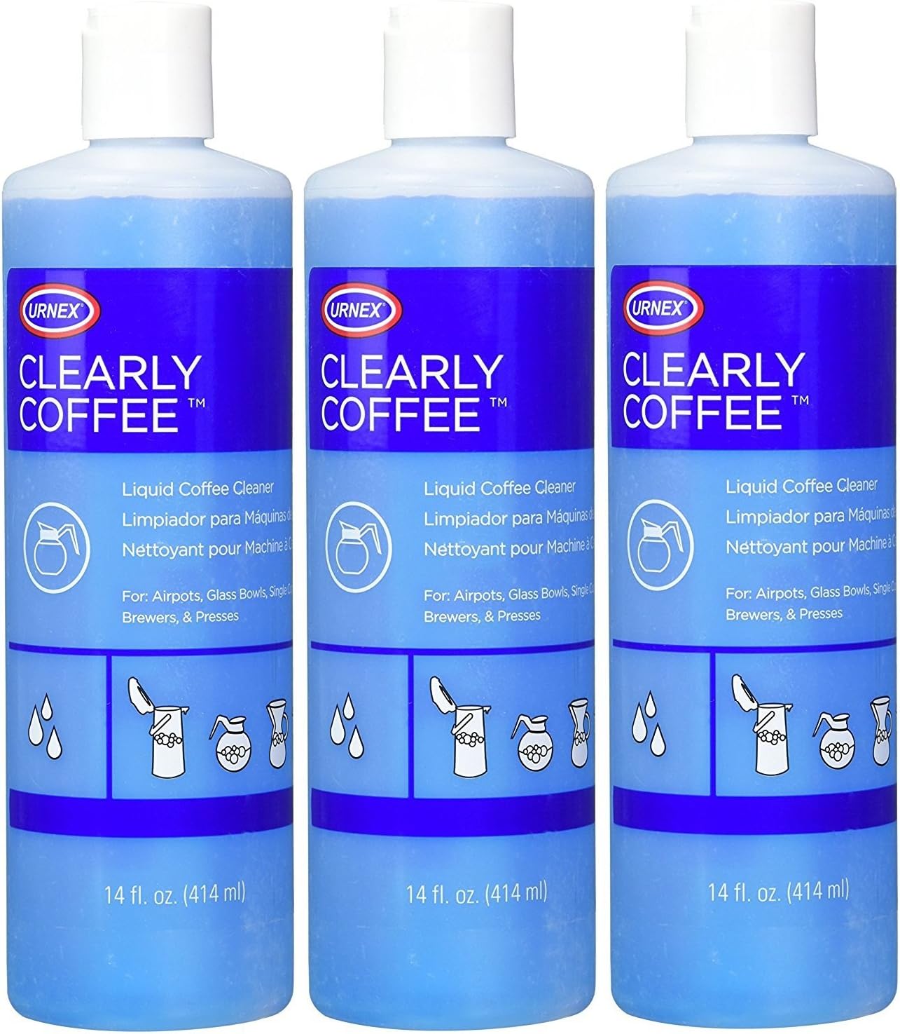 Urnex Clearly Coffee Cleaner - USA Made - 3 Pack