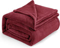 Bedsure GentleSoft Fleece Blanket King Size Burgundy Cozy Plush