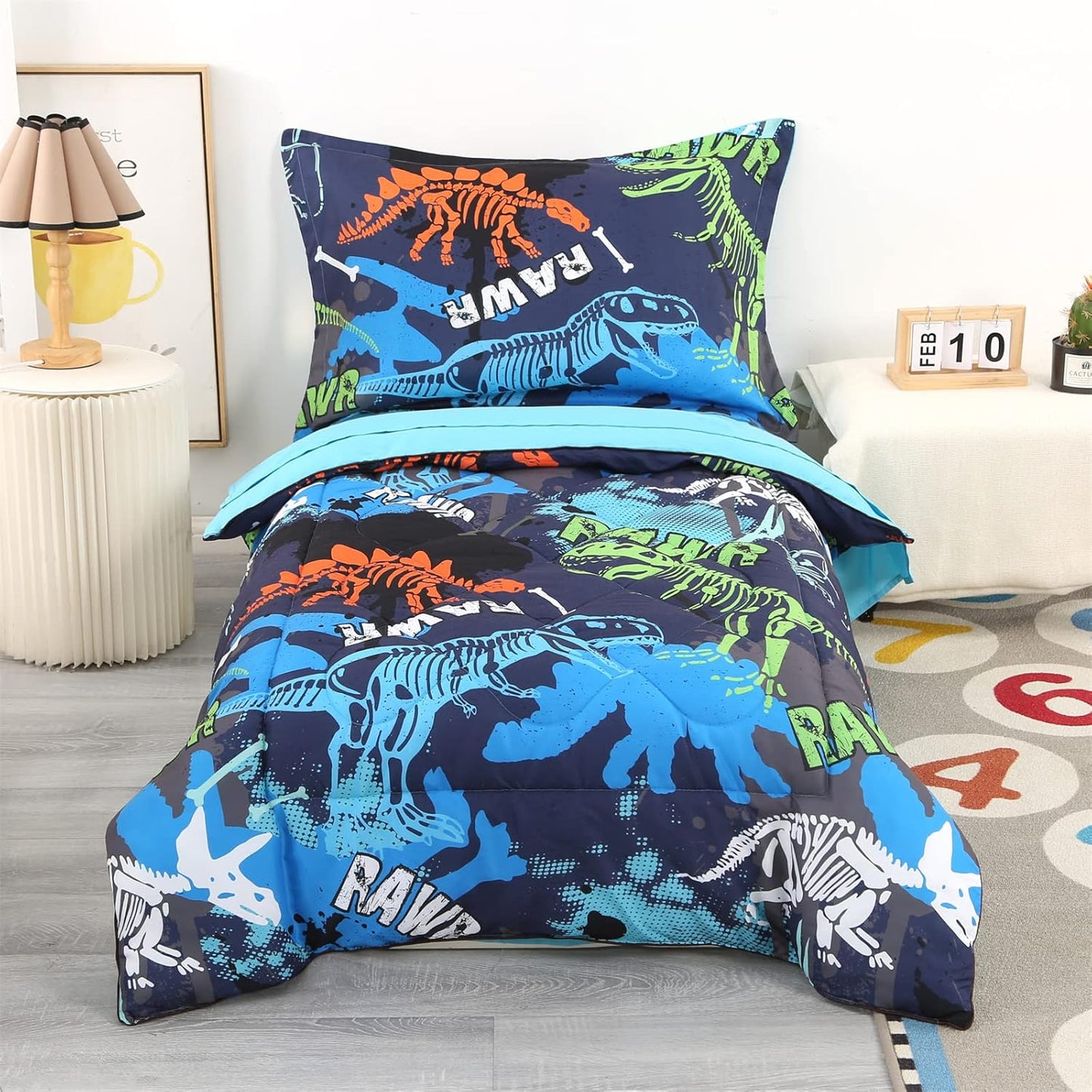 Wowelife Dinosaur Toddler Bedding Sets for Boys, Soft Comfort