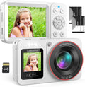 DEATTI FHD 4K Camera, Dual Screen, 64GB SD, 2 Batteries, 18X Zoom