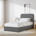 BarnFurin Twin Size Bed Frame Boucle Upholstered Platform Bed - Modern