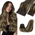 GOO GOO Clip in Hair Extensions 20in 150g Balayage Chocolate to Honey