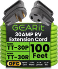 30-Amp Extension Cord for RV and Auto (100 ft) - Durable Outdoor Power