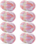 Chunky Yarn for Hand Knitting - 8 Pack Rainbow Ombre Super Bulky