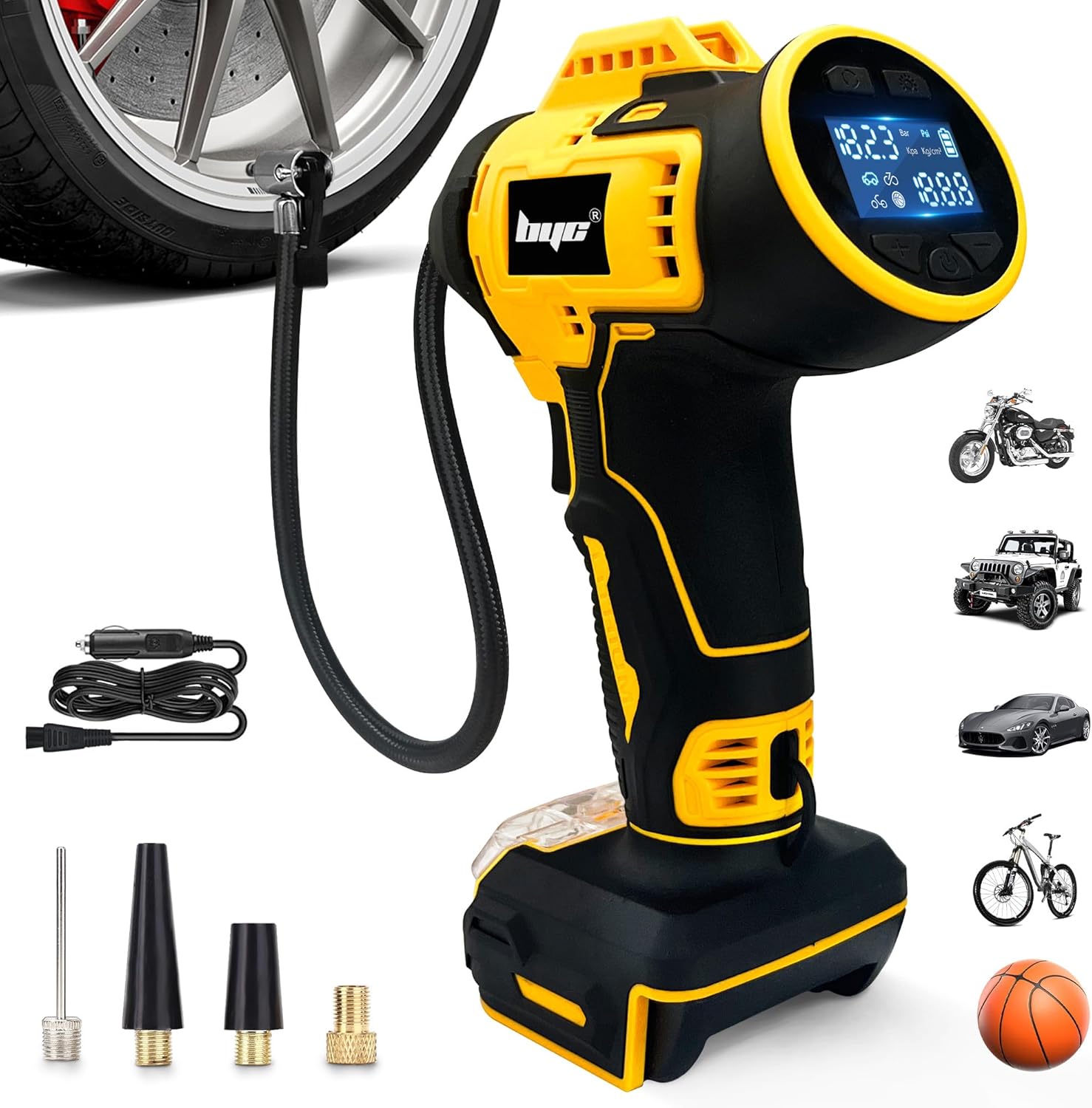 Portable Cordless Tire Inflator - Fast 160PSI Inflation