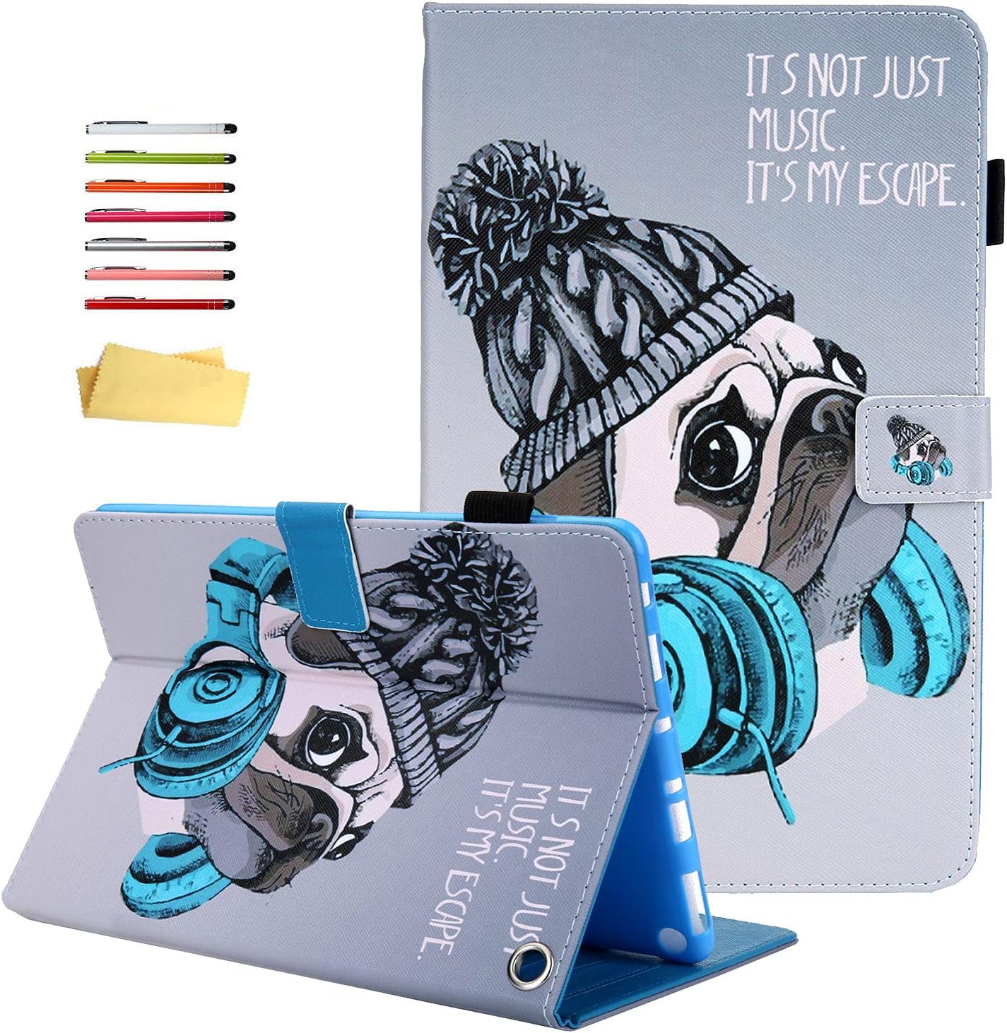 Case for Kindle Fire HD 10 & 10 Plus with Pencil Holder and Stand