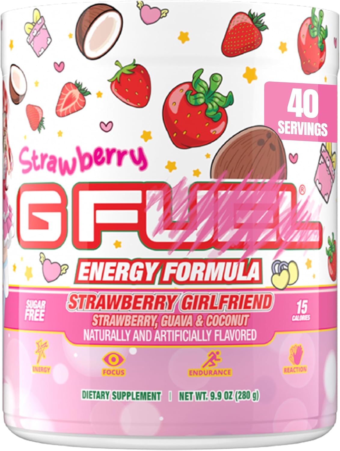 G Fuel Strawberry Girlfriend Energy Drink Powder for Focus