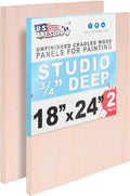 U.S. Art Supply 18 in x 24 in Unfinished Cradled Wood Panels - Studio